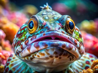 A 3D close-up of a distressed inshore lizardfish, its scales dull and worn, reveals the intricate texture of its dermal plates.