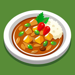 Delicious Curry Illustration Vector - Perfect for Culinary Projects