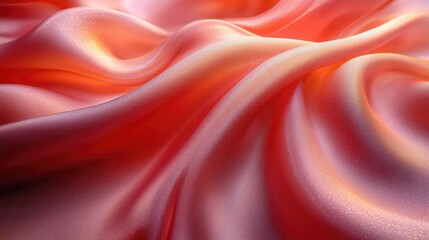 Obraz premium Red silk fabric flowing and forming elegant waves