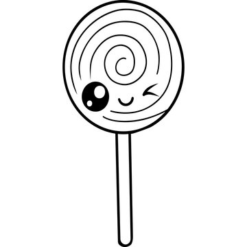 cute black and white lollipop clip art preview