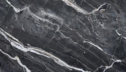 Sleek black limestone texture with polished light finish. Gray concrete surface. Marble slab effect.