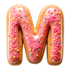 letter m donut alphabet isolated