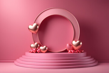 Valentines day podium for product display valentines background
