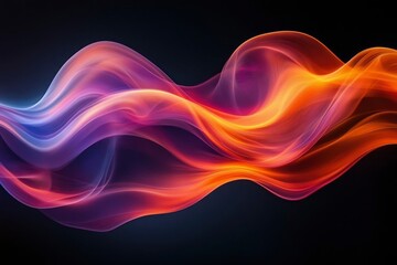 Abstract Wavy Lines of Purple, Red, and Orange Light