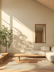 Fototapeta premium Minimalist cozy home interior design of modern living room