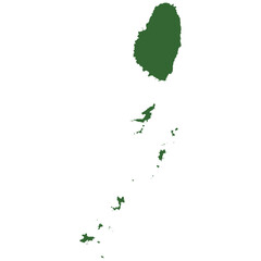 Vector outline map of Saint Vincent and the Grenadines