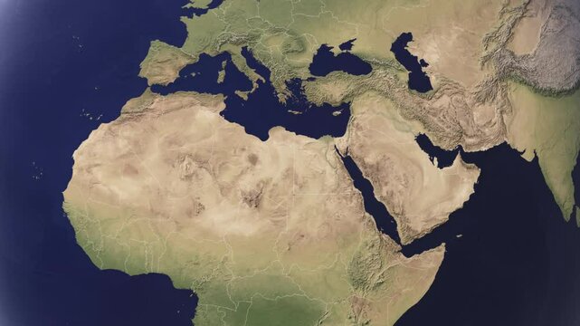 Jordan Map Globe Earth from space