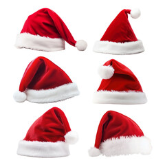 PNG Santa hat design element set, transparent background