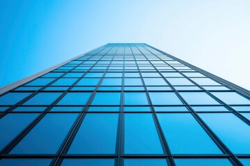 A Low Angle View of a Modern Glass Building Reaching for the Sky