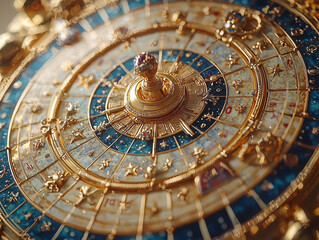 An intimate astrology consultation with detailed natal charts, zodiac symbols, and celestial-themed decor, perfect for astrology-related content.