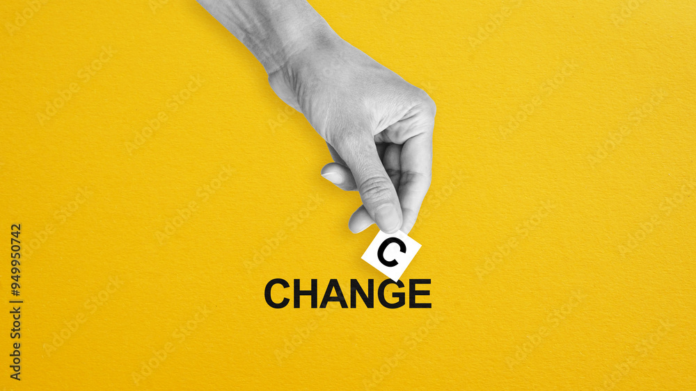 Poster change into chance in a conceptual image as choices, chances, changes concept