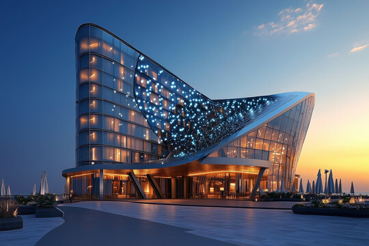 Luxury modern hotel building