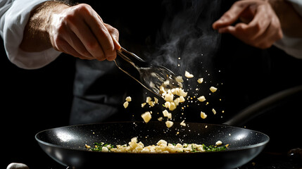 Professional Chef Preparing Delicious Meal in the Kitchen