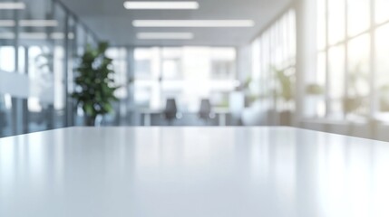 White Table in Modern Office