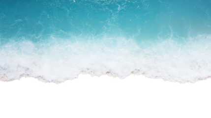 Beautiful ocean wave gently laps the shore, creating a serene beach scene with vibrant blue hues for relaxation and escape.