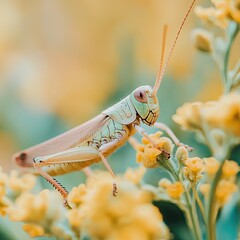 Grasshopper isolated on cute background
