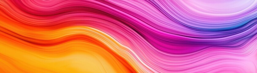 Fototapeta premium Vibrant abstract waves blend shades of pink, orange, and purple, creating a dynamic and colorful background for various designs.