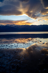 landscape of death valley at sunset