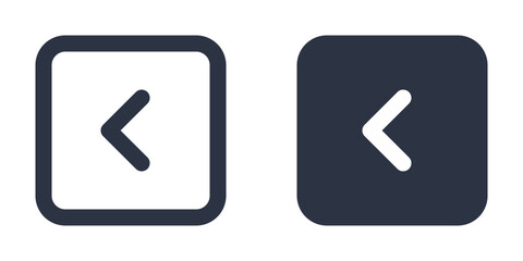 Chevron Left in Rounded Square simple icons set designed in filled, outline, line and stroke style
