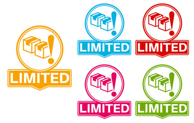 set limited sign icon symbol sticker template design vector illustration
