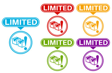 set vector limited icon. product limited template banner design vector illustration
