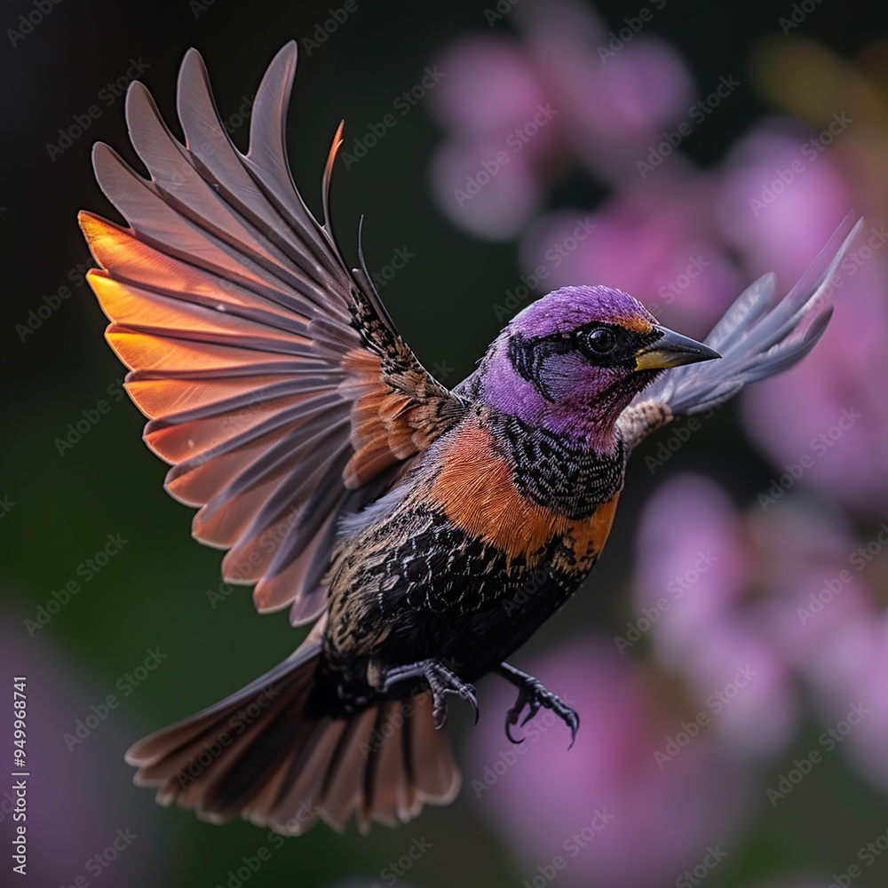 Canvas Prints a colorful bird in flight