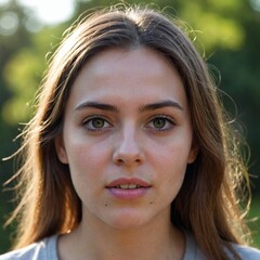 Fototapeta premium Portrait of young woman with natural expression