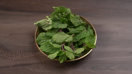 Fresh green mint leaves, Concept healthy diet.