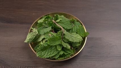 Fresh green mint leaves, Concept healthy diet.