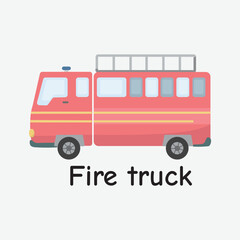 Fire Truck Vector Illustration for Safety