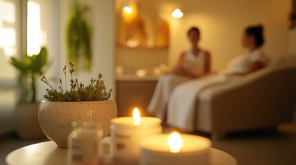 Tranquil Holistic Healing Session in Serene Treatment Room with Homeopath Explaining Natural Remedies to Patient in Soft Lighting Atmosphere