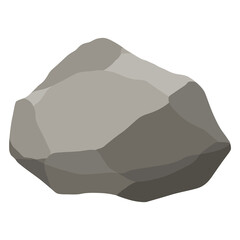 Rock stones or debris of mountain. Gravel, gray stone. Polygonal shape, piece of fossil stone. Game decoration element
