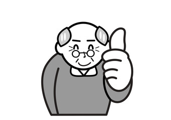いいねポーズのおじいさん
