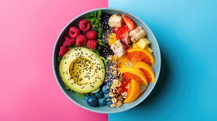 Colorful Fruit Salad in Bowl