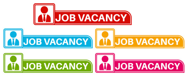 vector set job vacancy icon. announcement employment recruitment symbol labels template design vector illustration