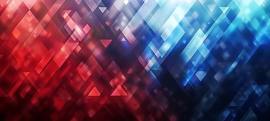 An Abstract Crystalline Geometric Background Featuring Blue and Red Color