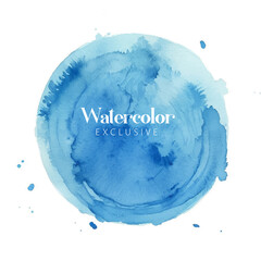 Abstract watercolor hand painted background circle, Blue Watercolor Circle