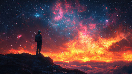 Fototapeta premium creative Astronomer background wallpaper 