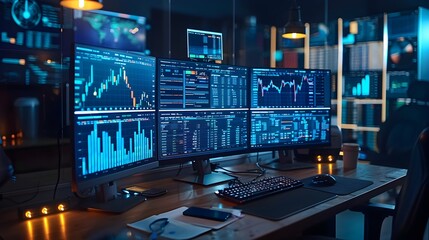 Advanced Fraud Detection Analytics with Intricate Financial Data Visualization on Multiple Screens