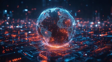 Obraz premium Tech data sphere