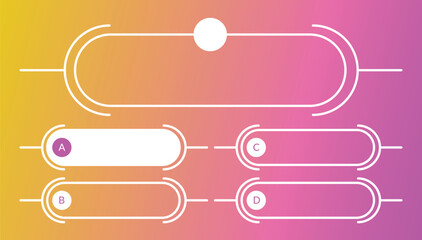 Quiz game questions or test menu choice templates with answers. Trivia contest, TV show layout with answer options. Four answers for knowledge exam. Vector cartoon illustration