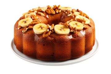 Banana Nut Cake with Isolated on Transparent Background