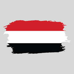 Fototapeta premium Brush painted national emblem of Yemen country on white background