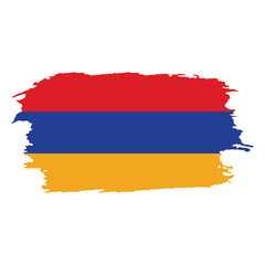 Brush painted national emblem of Armenia country on white background