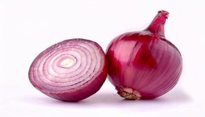  fresh red onion isolated on white background. ai generated