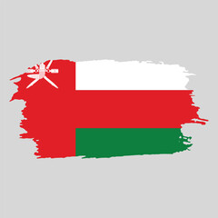 Brush painted national emblem of Oman country on white background