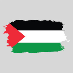 Brush painted national emblem of Palestine country on white background