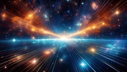 Naklejka premium Illustration of a magnificent star cluster in the depths of space created - Background - with Generative AI technology