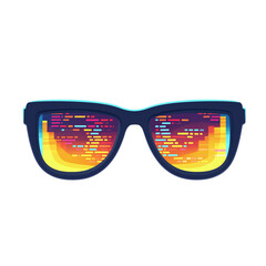 Gradient Sunglasses Icon with Reflective Code Transparent Background