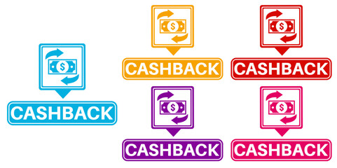 set cashback icon. refund money sign design vector illustration